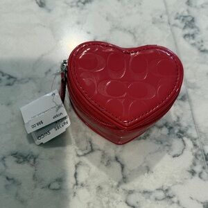 Coach Red Heart-Shaped Travel Bag